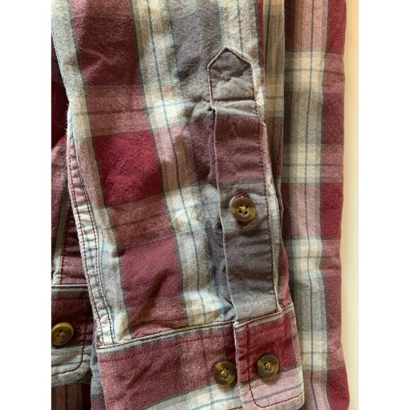 Carhartt plaid button up men's medium red and gray sz med - Picture 6 of 10